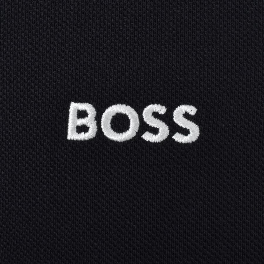 BOSS Plisy Long Sleeve Polo T Shirt Navy